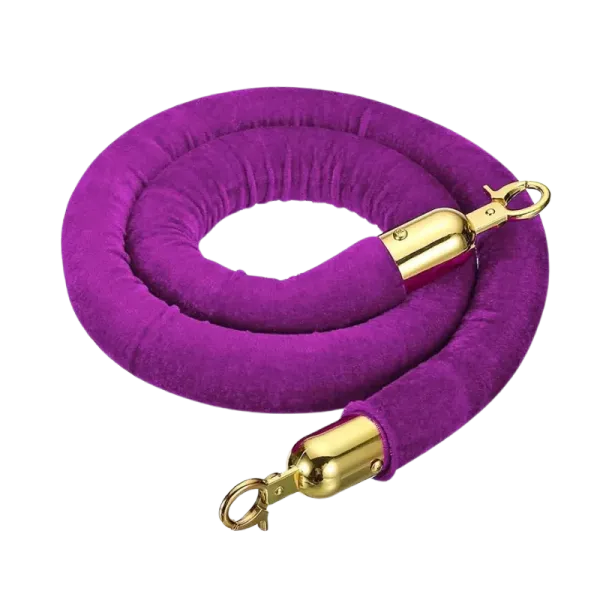 Purple velvet rope with gold end caps